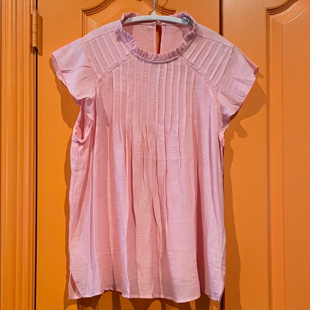 Nanette Lepore Pink Pleated Blouse